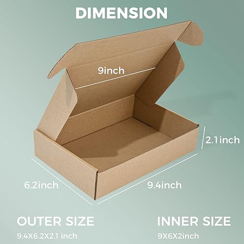 Miniatura 63 de Golden State Art, Paquete de 26 cajas de envío de 8 x 6 x 2 pulgadas, cajas de cartón corrugado marrón para enviar por correo, embalaje