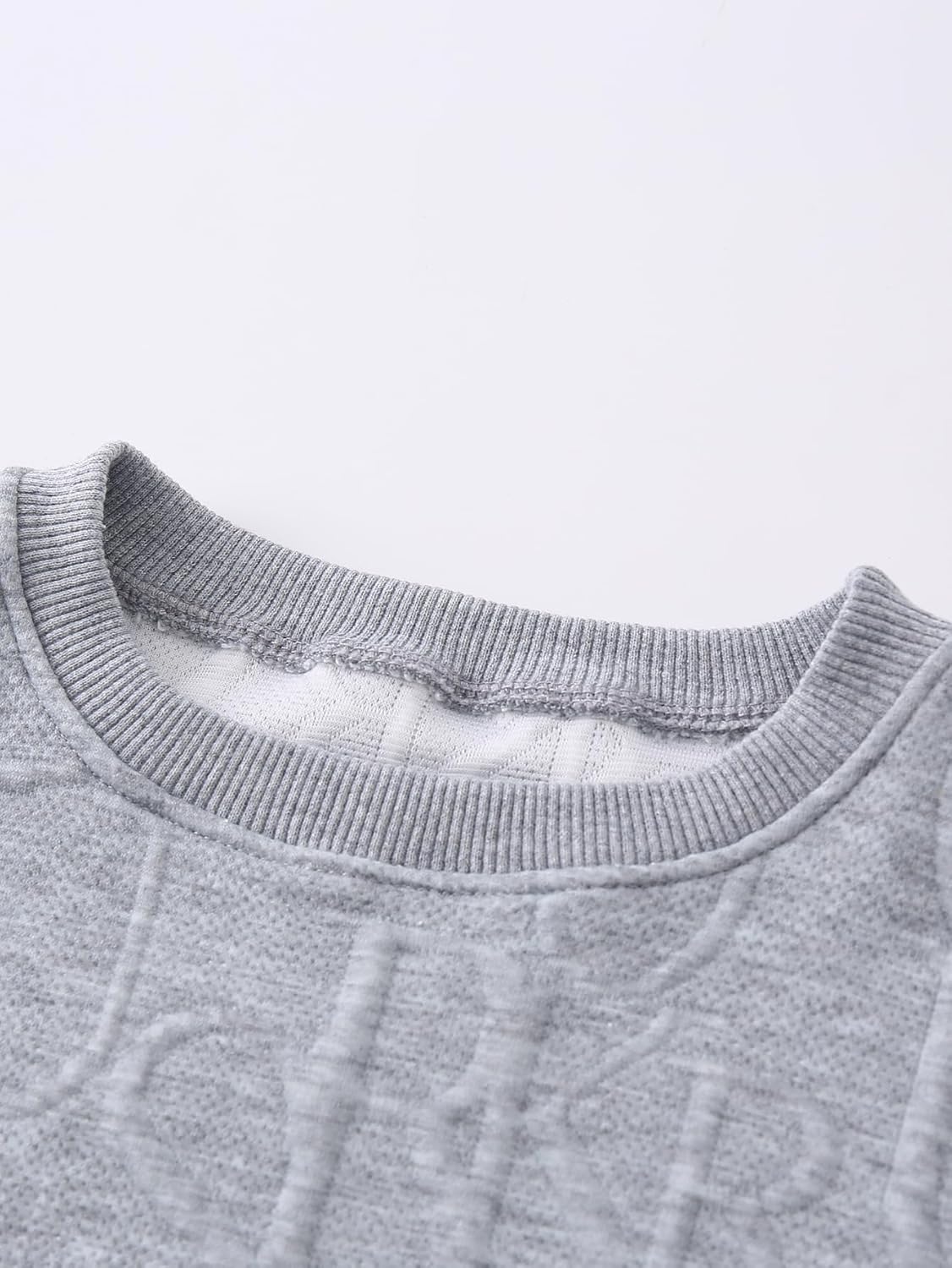 JOLYSHID 3 Pack Boys Clothes Long Sleeve Texture Letter Print Crewneck Sweatshirts Ribbed Hem Solid Pullover Tops Tee 3-12Y - Image 3