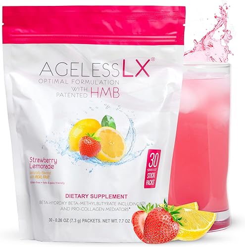 AgelessLX Suplemento en polvo para mujer con potenciador de colágeno HMB más vitamina D3 con K2 cola de caballo y biotina para cabello y uñas más