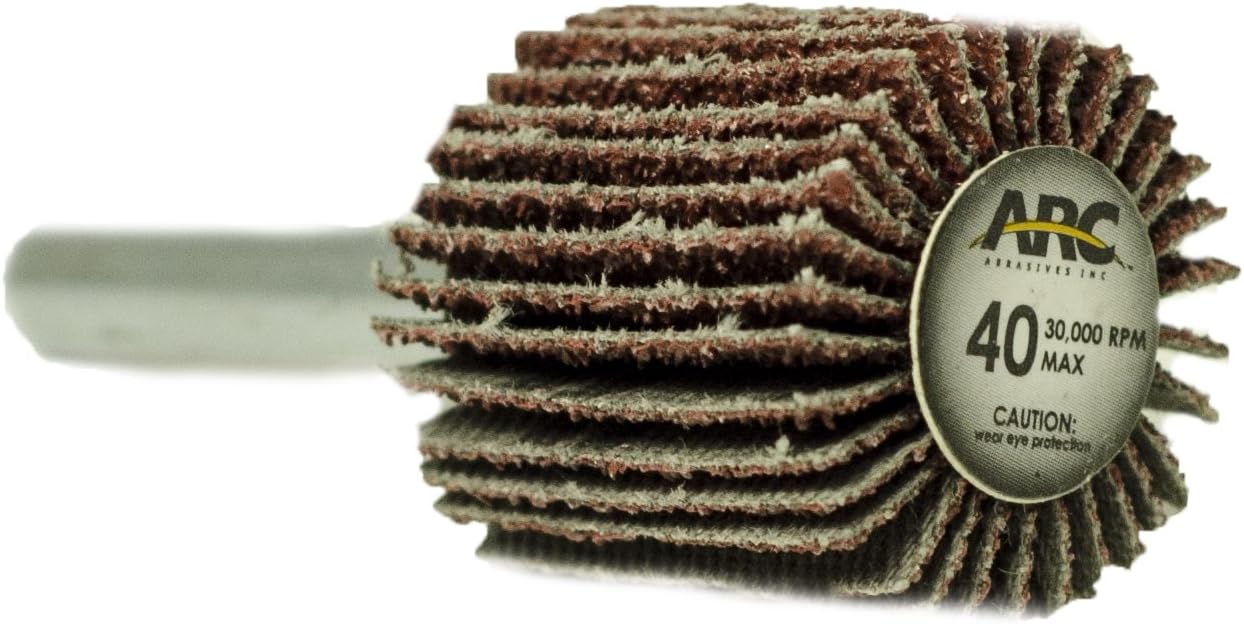 11178 Mounted Shank Flap Wheels, 320 Grit, 1-Inch x 1-Inch x 1/4-Inch Shank, 10-Pack