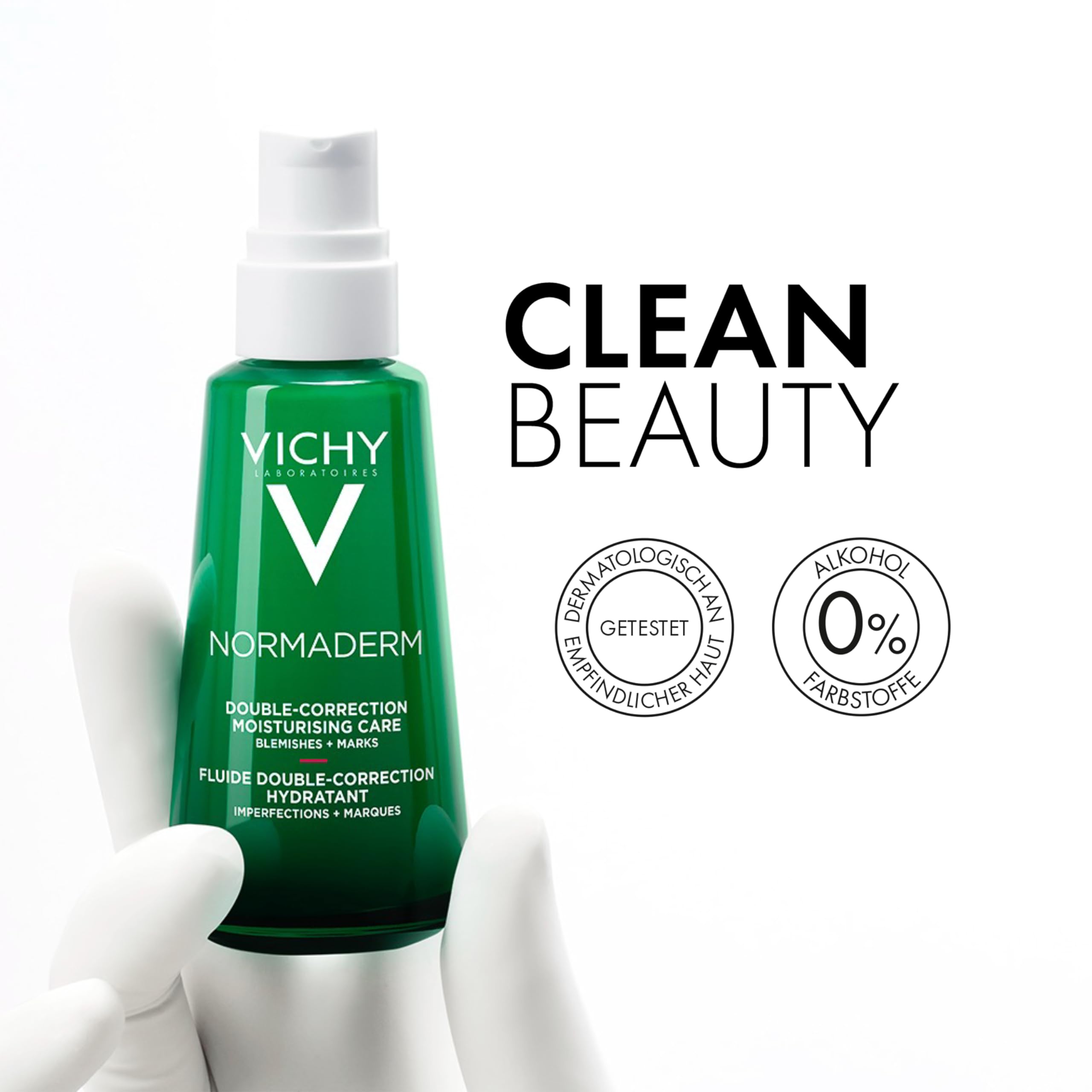 VICHY Sensitive Anti-Unreinheiten-Pflege, Für fettige, zu Akne neigende Haut, Mattierend und Regenerierend, Mit Hyaluron- und Salicylsäure, Normaderm Phytosolution, 50 ml