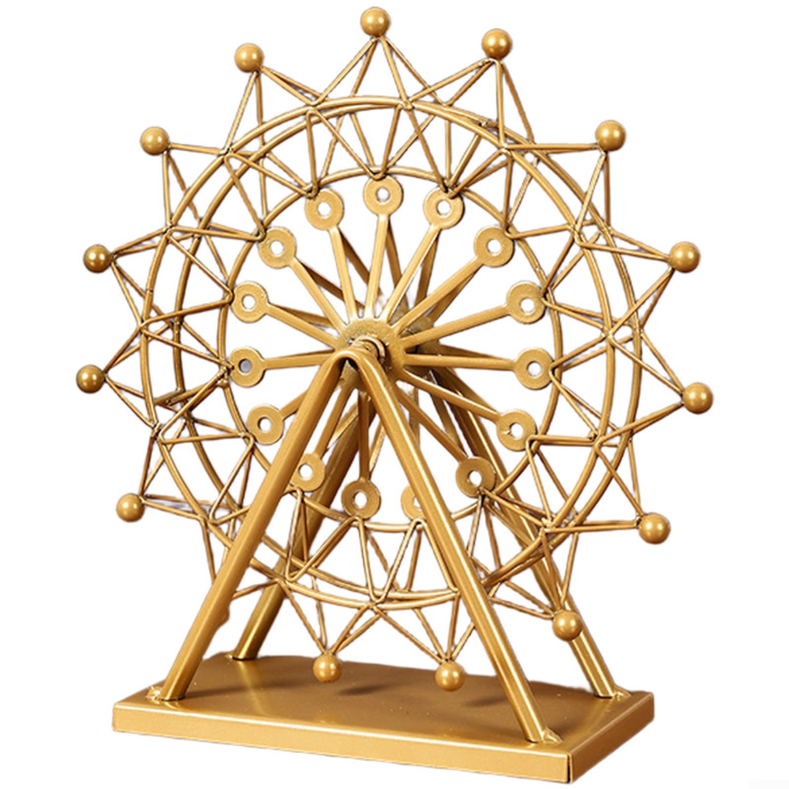 Adorno de noria de hierro con rotación de 360 grados para dar un toque elegante al salón