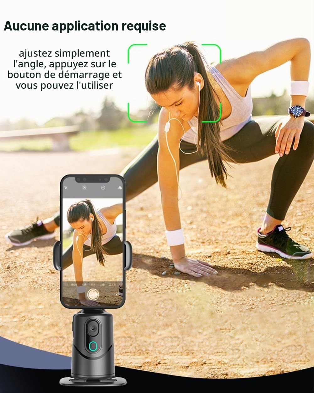 Auto Face Tracking Phone Holder,No App Required,360° Rotation Phone Camera Stand with Remote and Gesture Control, Smart Shooting Tripod for Vlog/TIK Tok Live Streaming Youtube Video Recording
