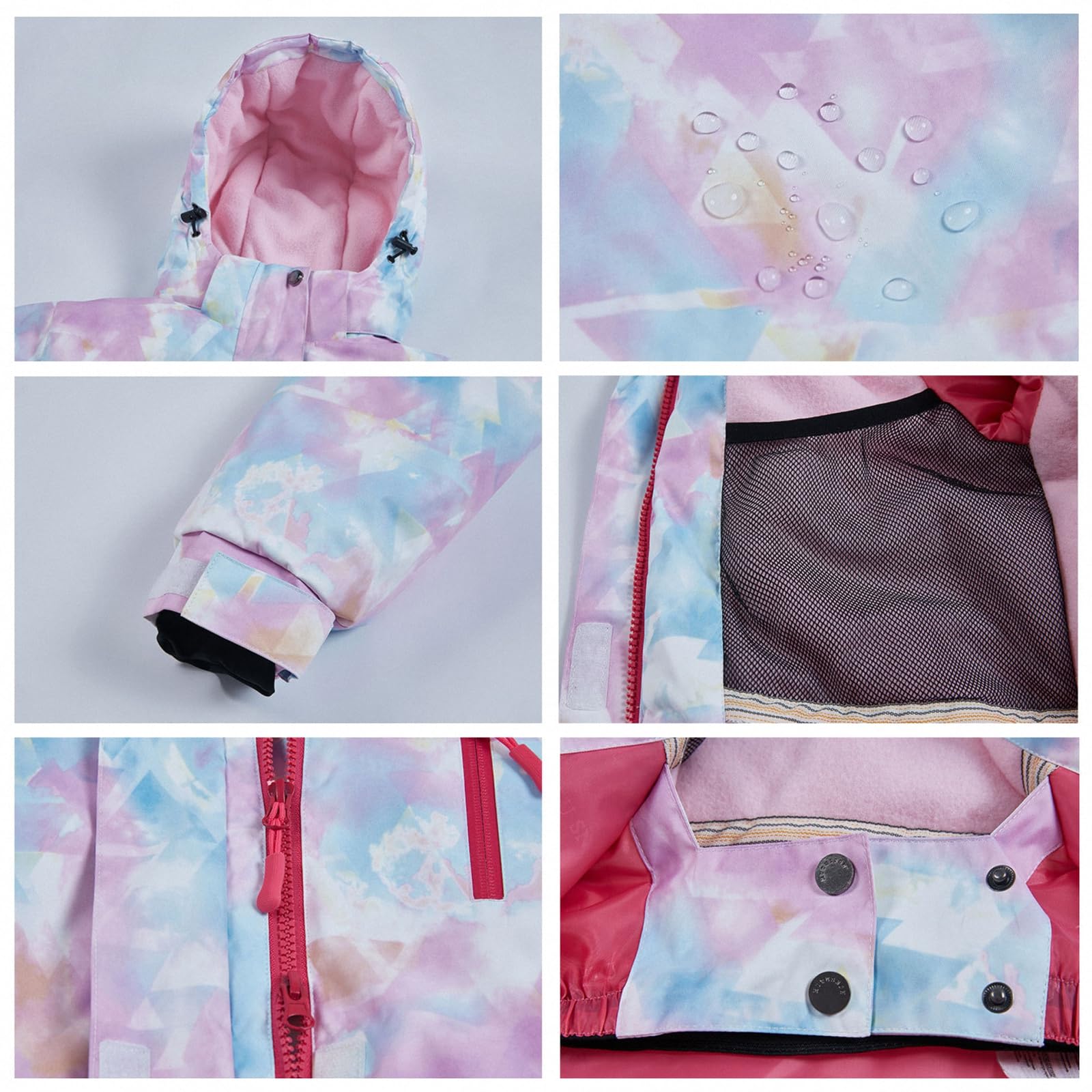 Winterverdicktes, winddichtes Kinder-Snowboard- und Ski-Outfit, wasserdichte, atmungsaktive, warme Outdoor-Sportjacke für Jungen und Mädchen + Trägerhosen-Set