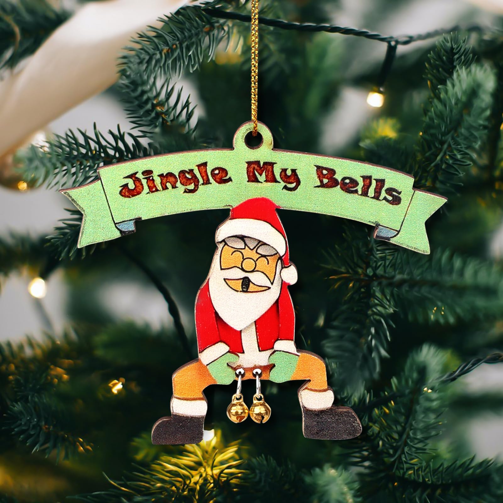 Funny Christmas Wooden Ornaments Jingle My Bells Female Humour Xmas Tree  Holiday Party Decorations, Naughty Gag Funny Dirty Santa Gift Ideas for