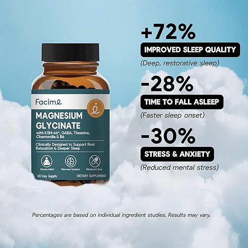Miniatura 2 de Suplemento de glicinato de magnesio para dormir y estrés - KSM-66 Ashwagandha, GABA, L-teanina, manzanilla - Ayuda natural para dormir y apoyo de