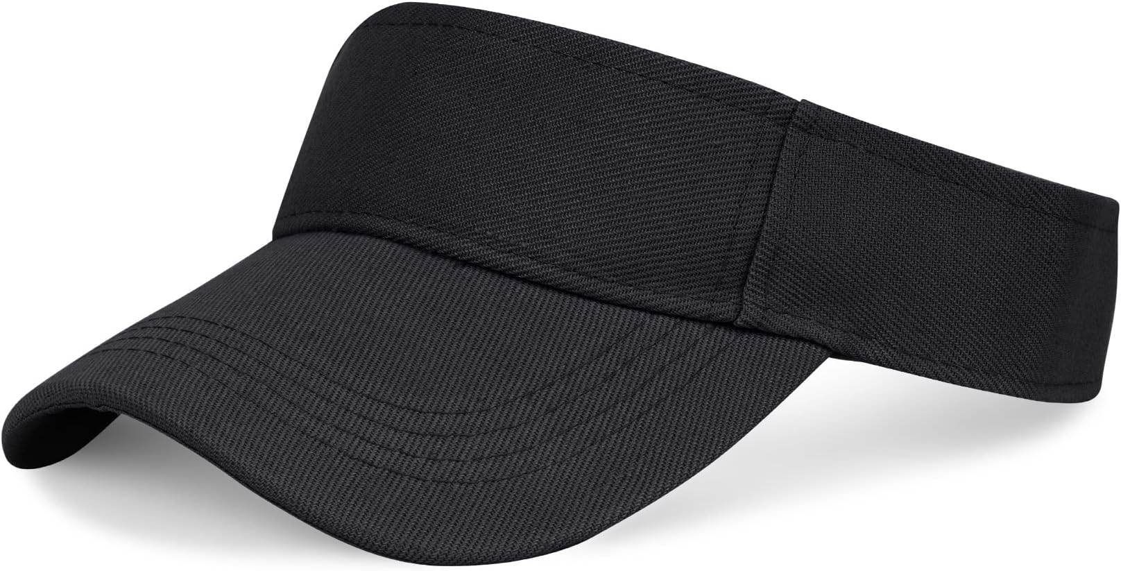 Unisex Visor Cap Sun Hat Golf Tennis Cap with Sun Visor Baseball Cap Adjustable Visor Summer Peaked Cap for Men and Women (Black)