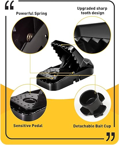 Miniatura 2 de VEFEFI Trampas para ratones, paquete de 12 unidades, para casa, interior y exterior, trampas pequeñas para ratones para casa en interiores, trampa
