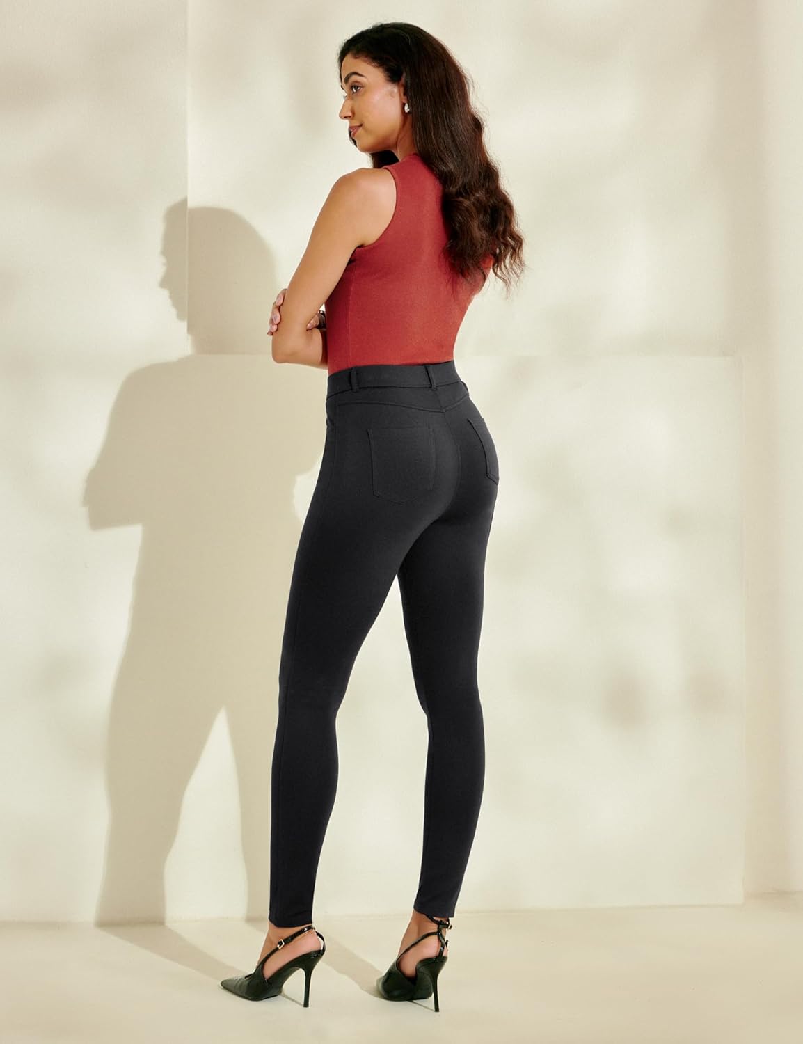 Heathyoga Womens Dress Pants Pull On Stretchy Work Pants Women Business Casual Outfits Slacks for Women Teacher Pants Office - Image 3