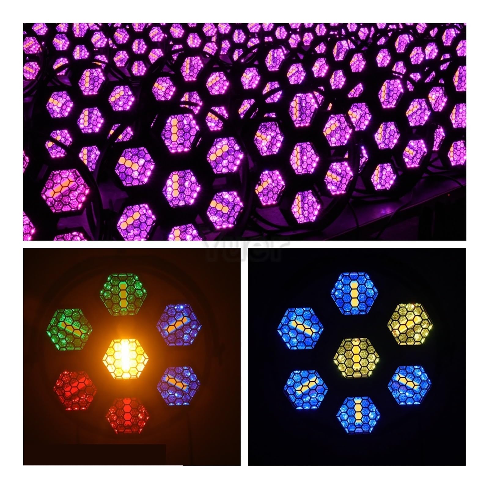 7x50W RGB LED Retro Latarka Z Pomocniczym Blacklight DMX512 DJ Sound Party Migające Światła Klub Taneczny Efekt Sceniczny Dyskoteki Niskie ZużYcie Energii