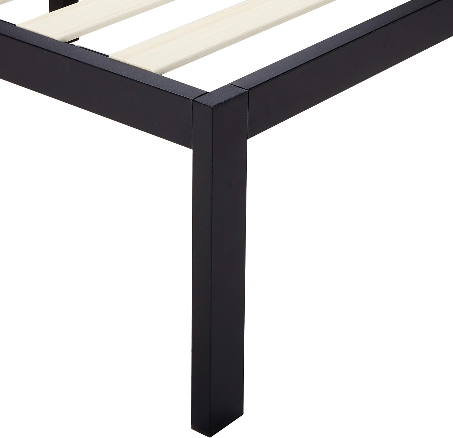 Zinus 16 Inch Platform Bed / Metal Bed Frame / Mattress Foundation with Tufted Navy Panel Headboard / No Box Spring Needed / Wood Slat Support, Queen