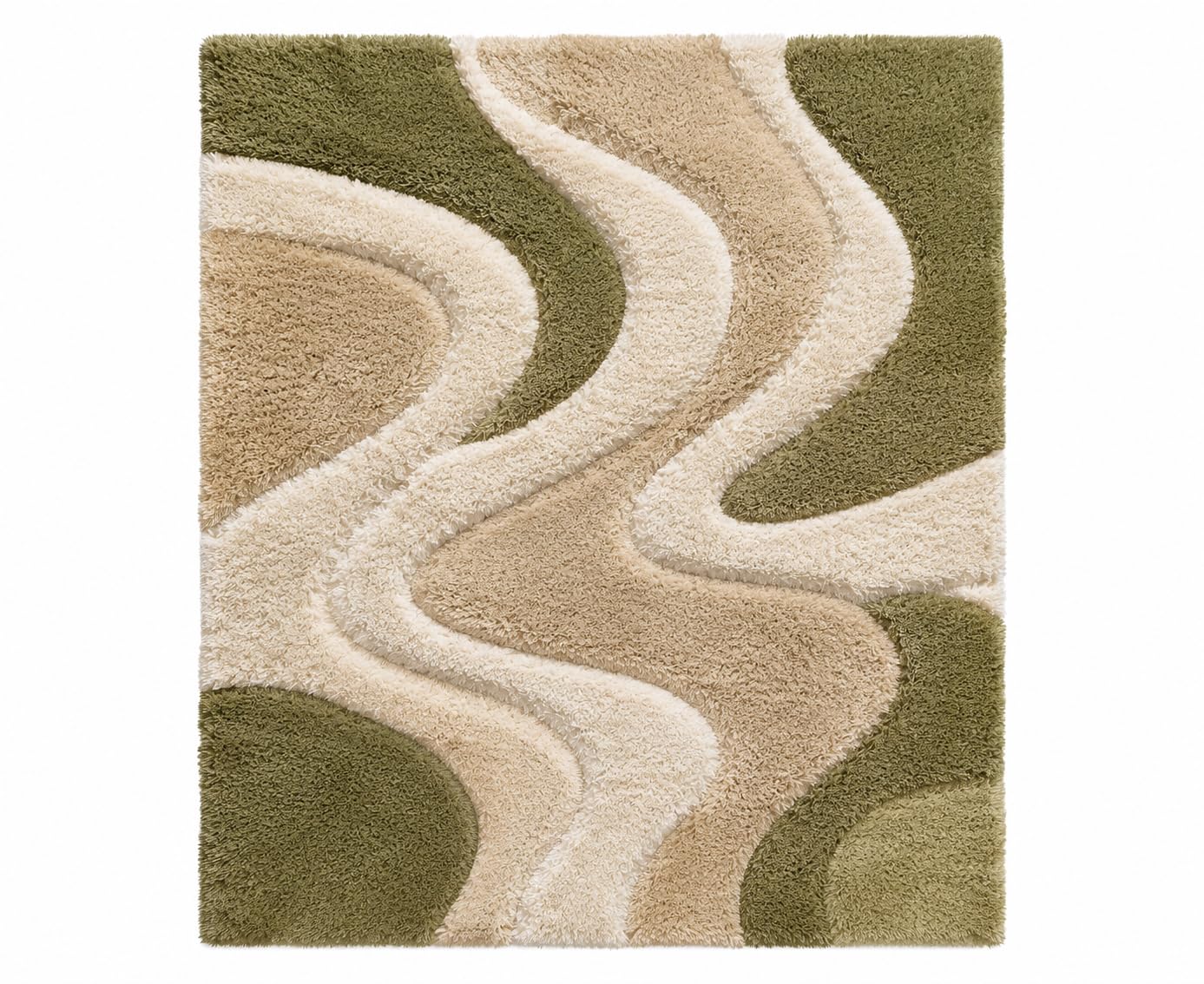 Microfiber Shag Rugs - Beige & Ivory -9