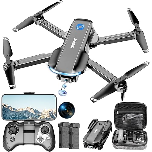 Drone with Camera 1080P HD FPV Foldable Drone for Adults and Beginners, RC Quadcopter with Gravity Control, One Key Take Off/Land, Optical Flow Positioning, 360° Flip, 3 Speed Mode, Waypoint Fly Grey