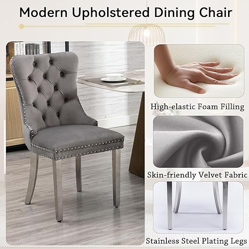 Miniatura 5 de Henf Juego de mesa de comedor extensible de 7 piezas para 6, 63"-79" juego de mesa de cocina extensible con veta de mármol blanco con 6 sillas Negro