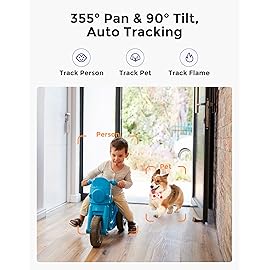 Hugolog 3K 5MP Indoor Pan/Tilt Security Camera with Auto-Focus,Ideal for Baby Monitor/Pet Camera/Home Security,Starlight Color Night Vision,Human/Pet AI,Noise Reduction,US Cloud,Works with Alexa