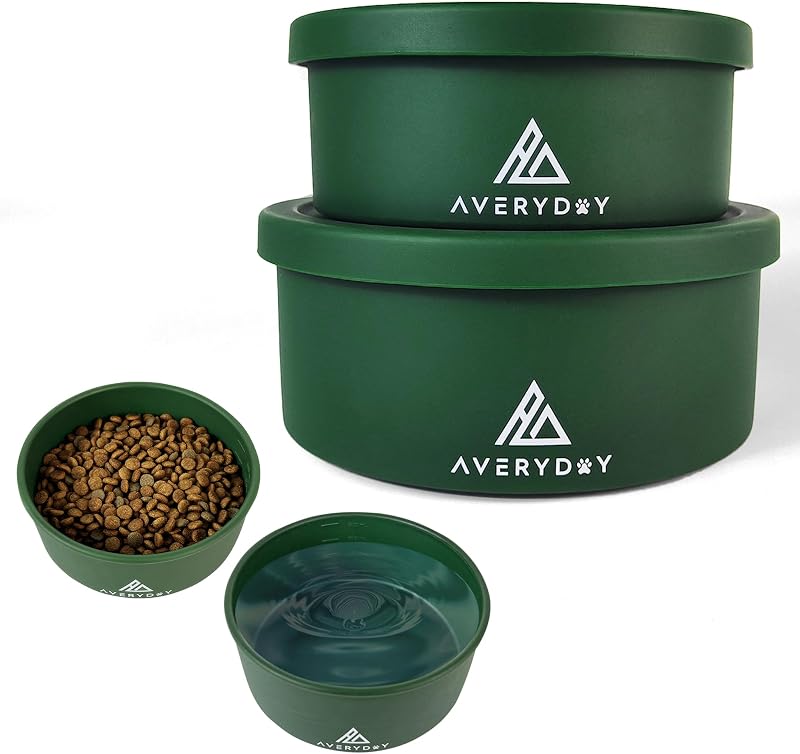 Tigelas para Viagem para Cães em Silicone com Tampa AVERYDAY RBL-V2, 2 Unidades