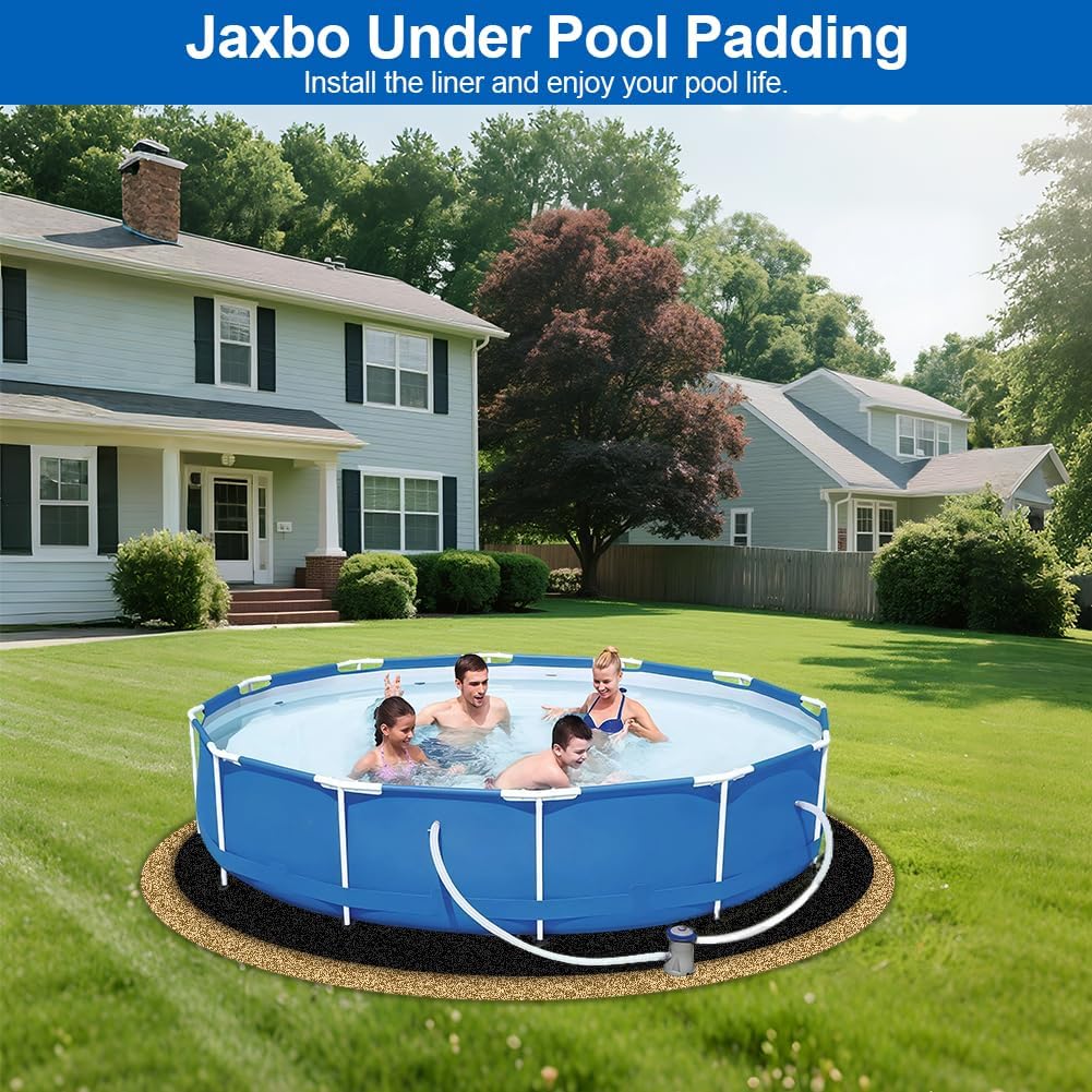 15 FT Pool Liner Pad, Round Pool Liners for Above Ground Pools, Pool Mat Made of Durable Geotextile Material Effectively Prevents Puncture, Extend Liner Life