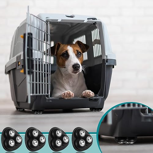 Miniatura 6 de Honoson 24 ruedas giratorias autoadhesivas de acero inoxidable, rueda universal de rotación de 360 grados para almacenamiento inferior (gris con 1