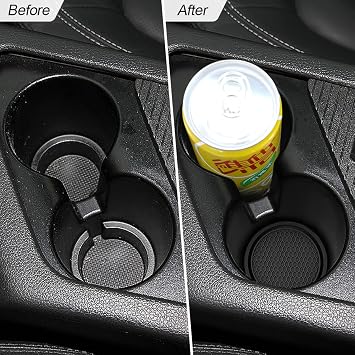 8sanlione 4 Pack 2.75 Inch Non-Slip Car Cup Holder Coasters, Black