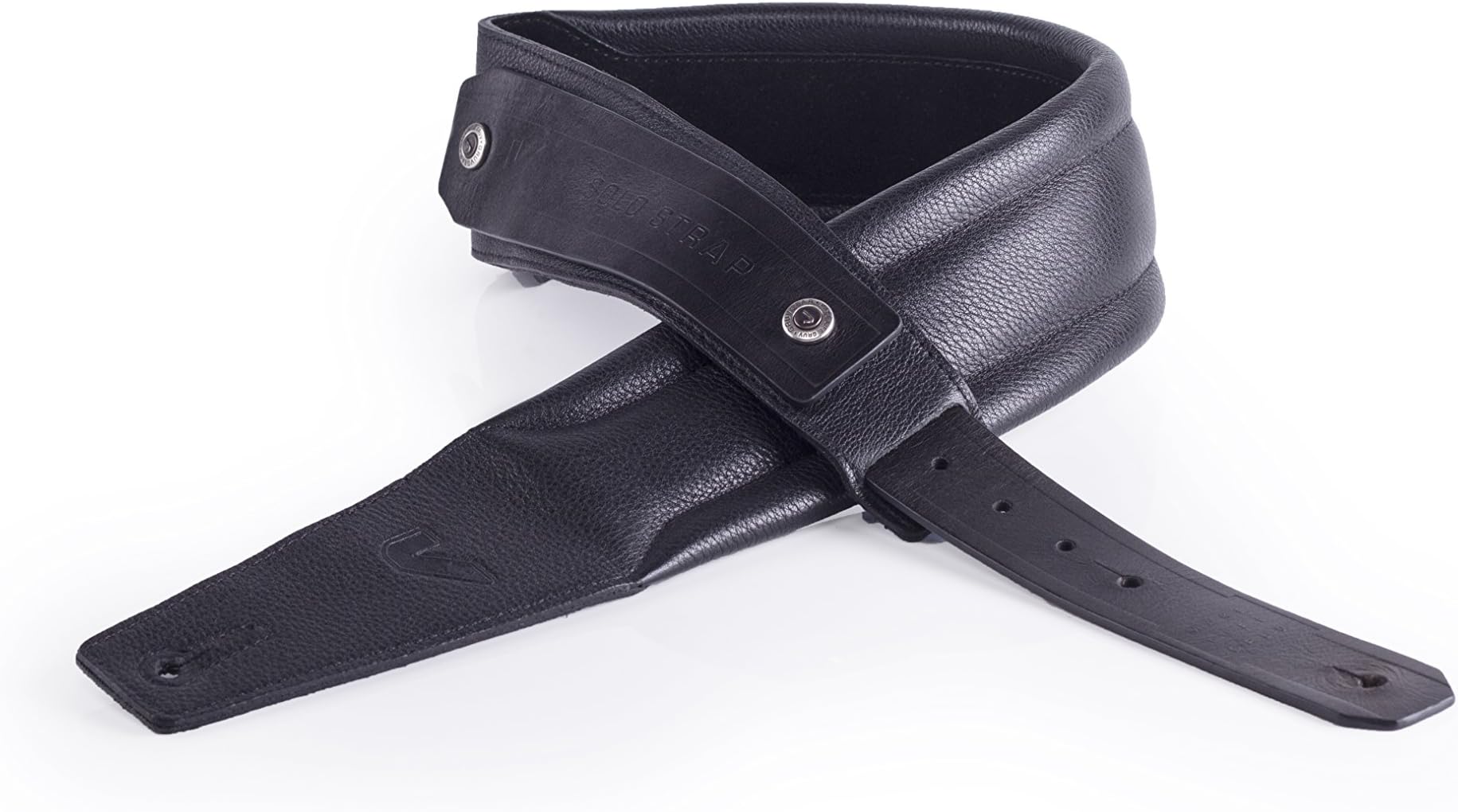Gruv GearSoloStrap Premium Leather Guitar and Bass Strap, Black