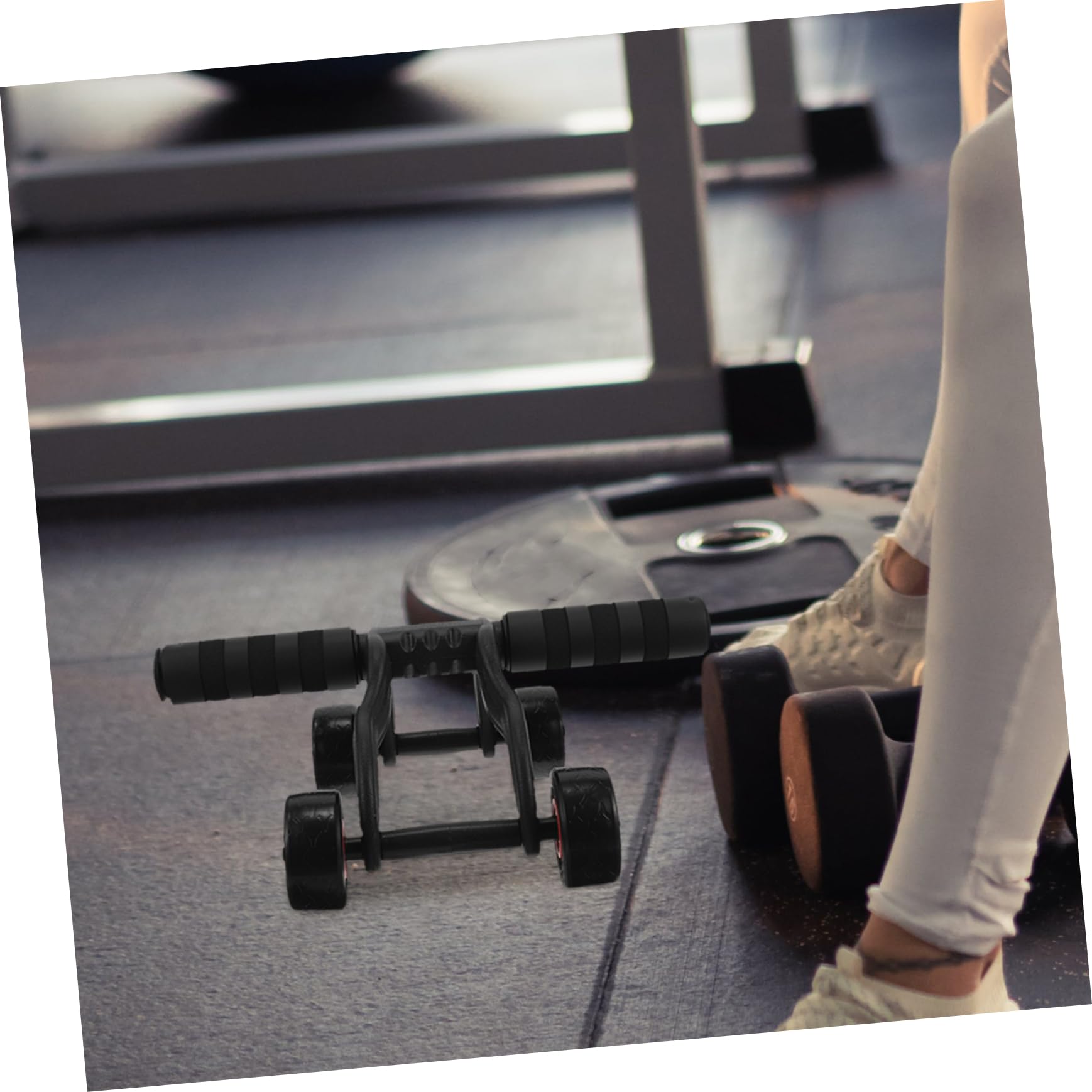 POPETPOP 1pezzi Ruota Addominale Fitness Con Maniglie Antiscivolo Esercitatore Per Addominali e Gambe Attrezzatura Per Palestra Casa Di Peso Per Allenamento Uomo e Donna