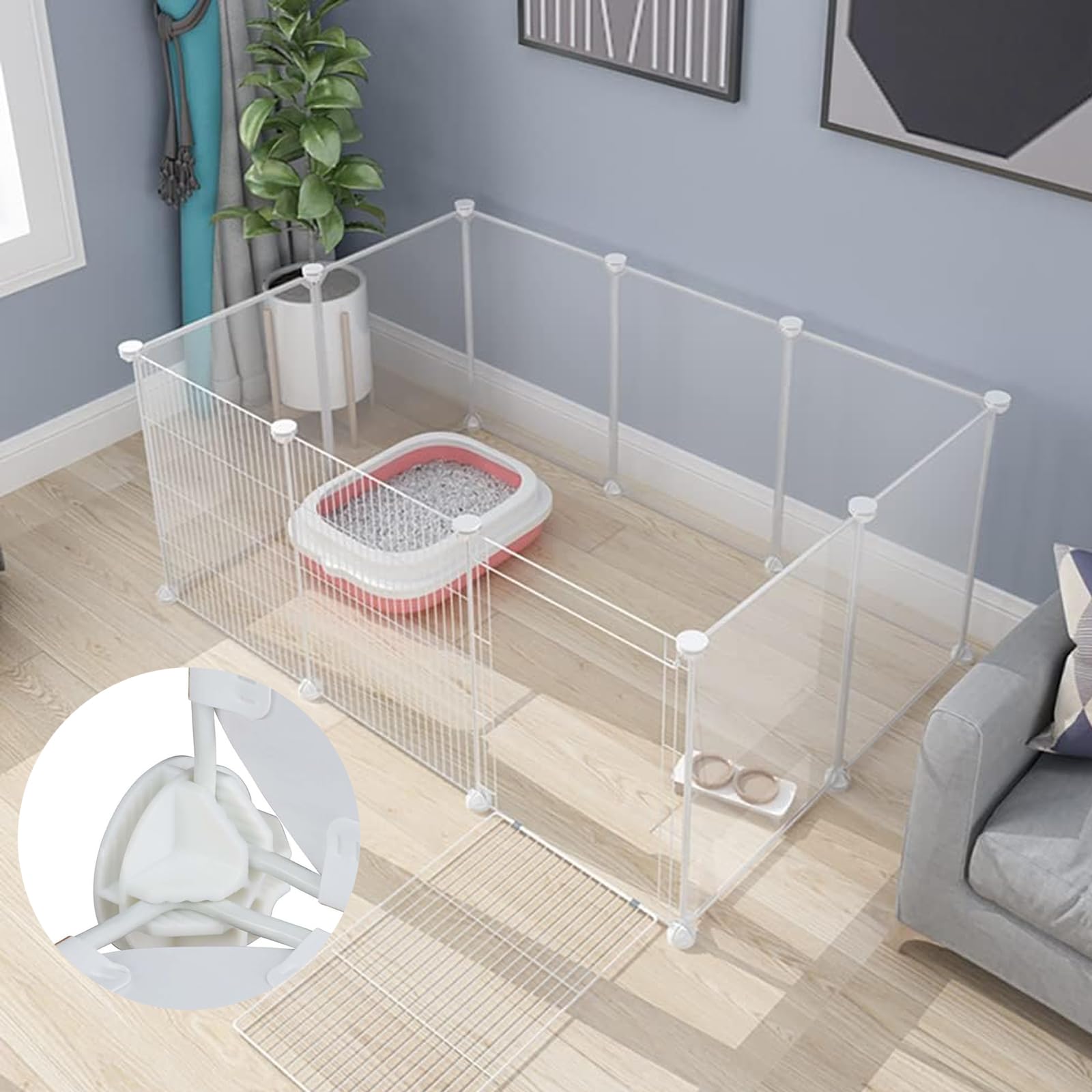 Connettori di Plastica Cubo di Plastica con 40 Connettori Metallici Incastro Plastico Scaffalature senza Bulloni Stoccaggio Cubi Scaffalatur Bianco