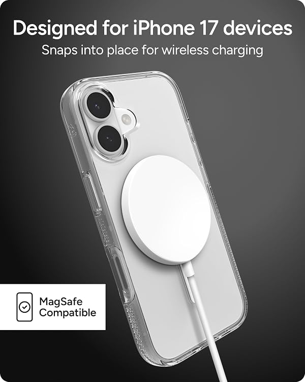 ZAGG Crystal Palace Case for iPhone 17 - Clear, Drop Protection (13ft/4m), ClearGuard Anti‑Yellowing & Scratch‑Resistant, MagSafe & Wireless Charging Compatible by ZAGG - Used condition - Image 8