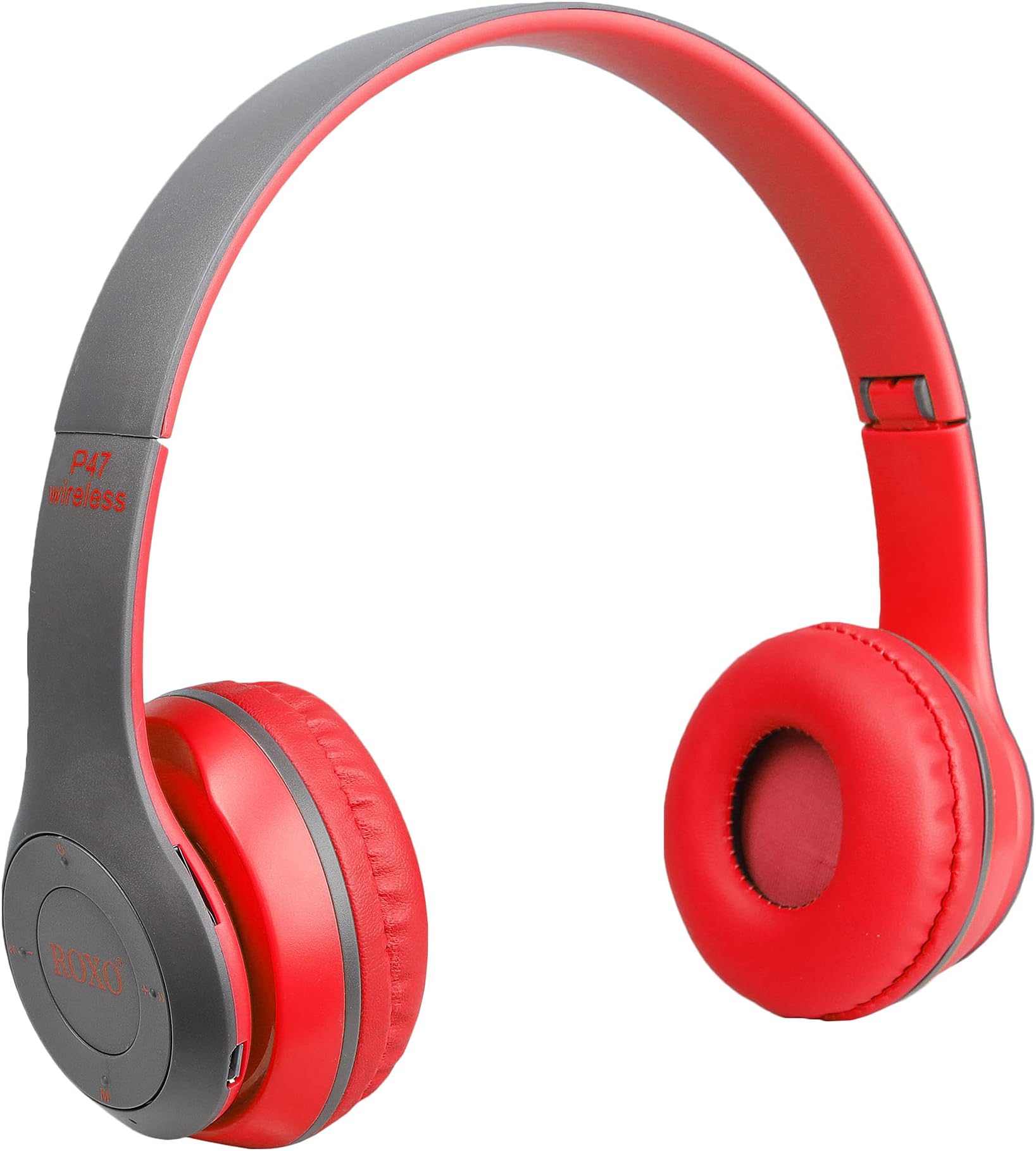 Deals On 1971 ROXO P47 Wireless Bluetooth Portable Sports Headphones with Microphone, Stereo Fm,Memory Card Support (Red)