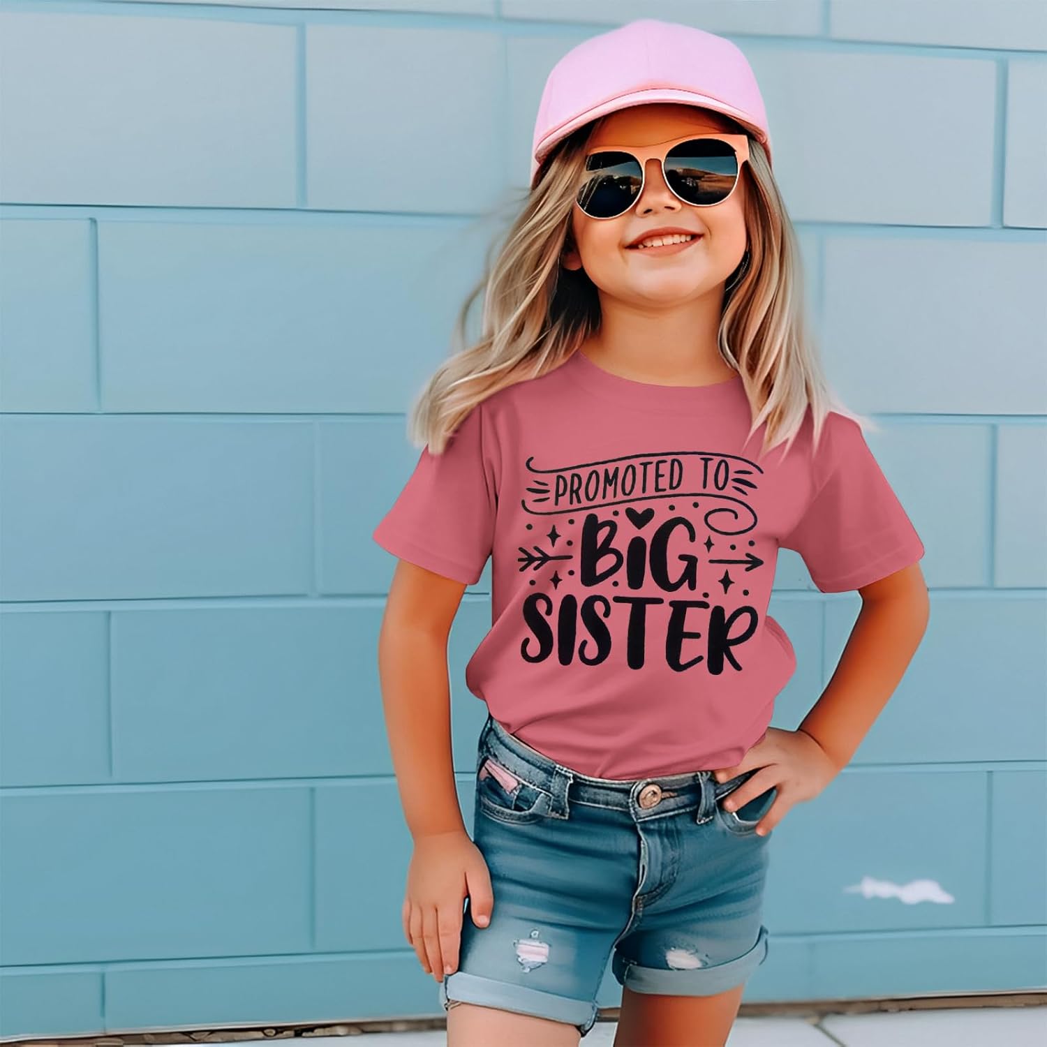 Promoted to Big Sister Shirts for Toddler Baby Girls Announcement T-Shirt Summer Short Sleeve Tees Big Sis Tops - Image 4