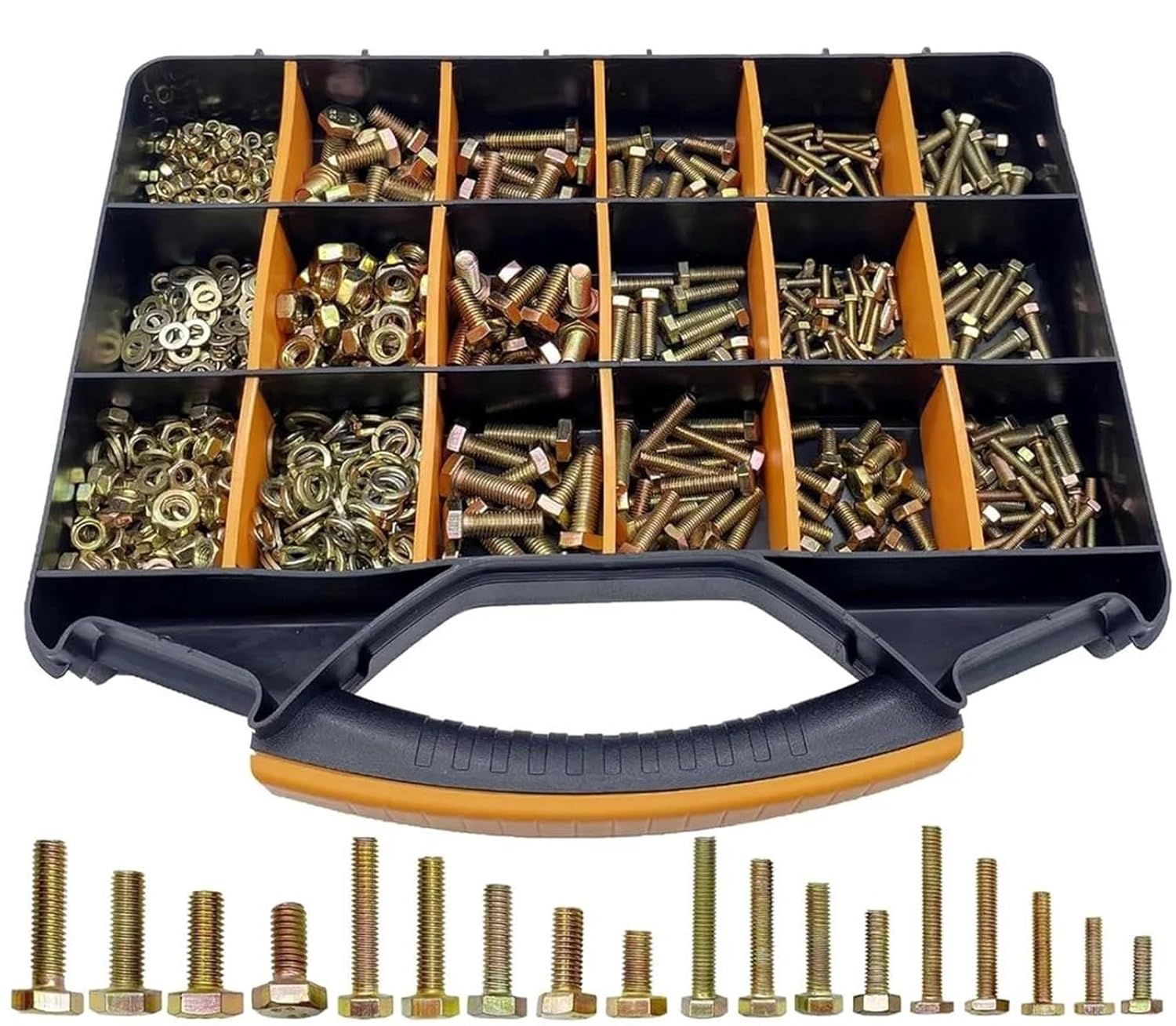 Nut & Bolt Sets 1000Pcs Heavy Duty Galvanized Rustproof Bolt Assortment Kit