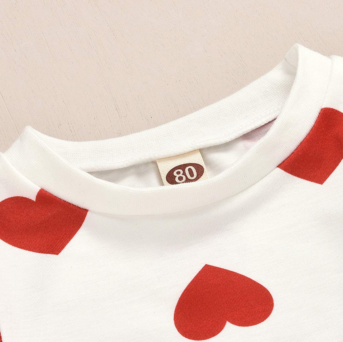 Niemowlę maluch dziewczynek walentynki stroje z długim rękawem sweter z nadrukiem serca bluza koszulka topy + spódnica mini 2 szt. zestaw ubrań wiosenno-jesiennych