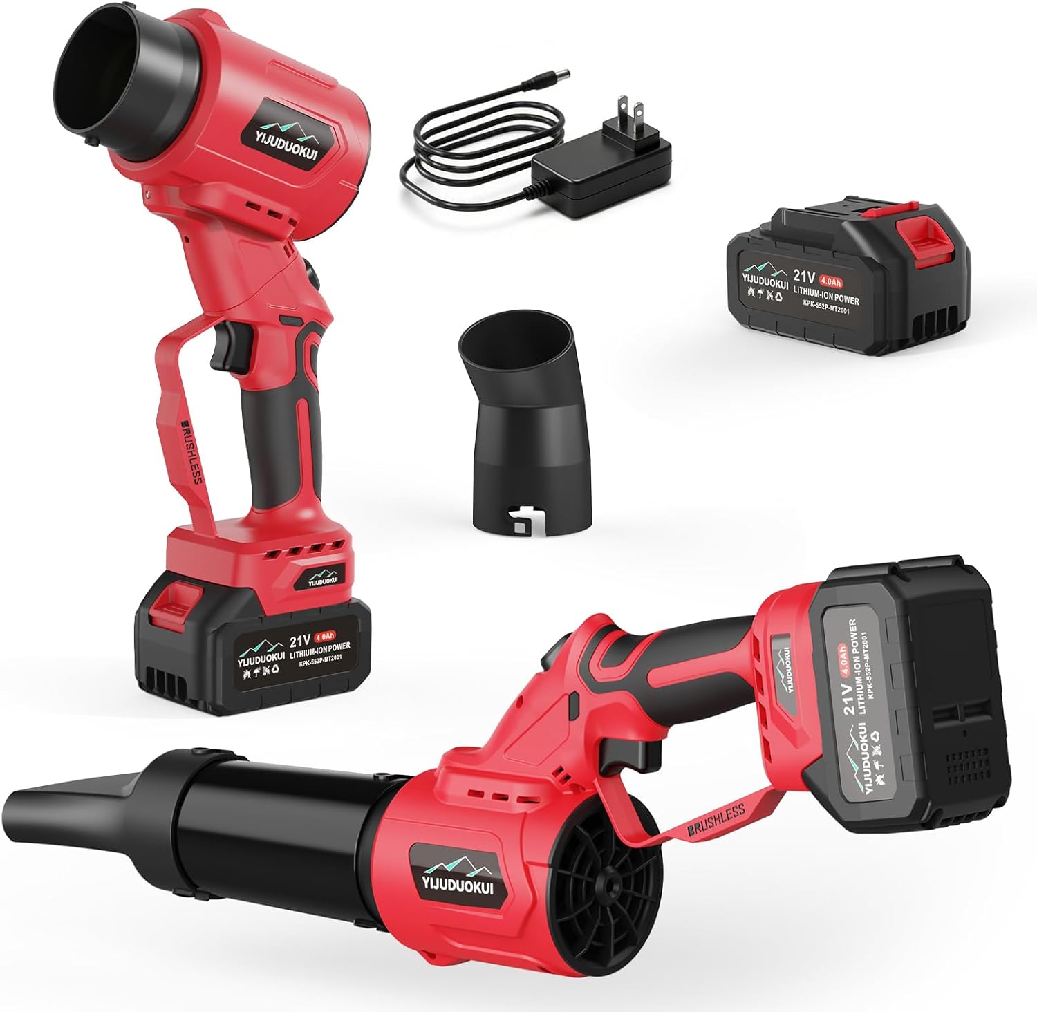 Cordless Leaf Blower,500 CFM Electric Leaf Blower Cordless with 4.0ah Batteries and Charger,3 Blow Tubes,180°Rotatable Handle,Lightweight Design for Lawn Care,Patio,Blows Leaves,Snow