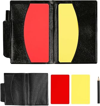 NQEUEPN Referee Cards Set, 2pcs Referee Penalty Cards with Card Holder Soccer Referee Red and Yellow Warning Cards for Football Soccer Volleyball Sports Game Men's Officials