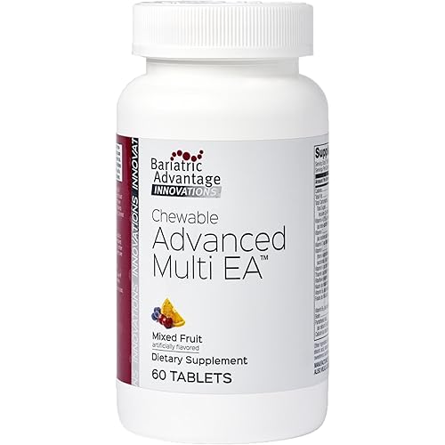 Bariatric Advantage Chewable Advanced Multi EA - High Potency Daily Multivitamin with Iron for Bariatric Surgery Patients - Mixed Fruit Flavor - 60 Count