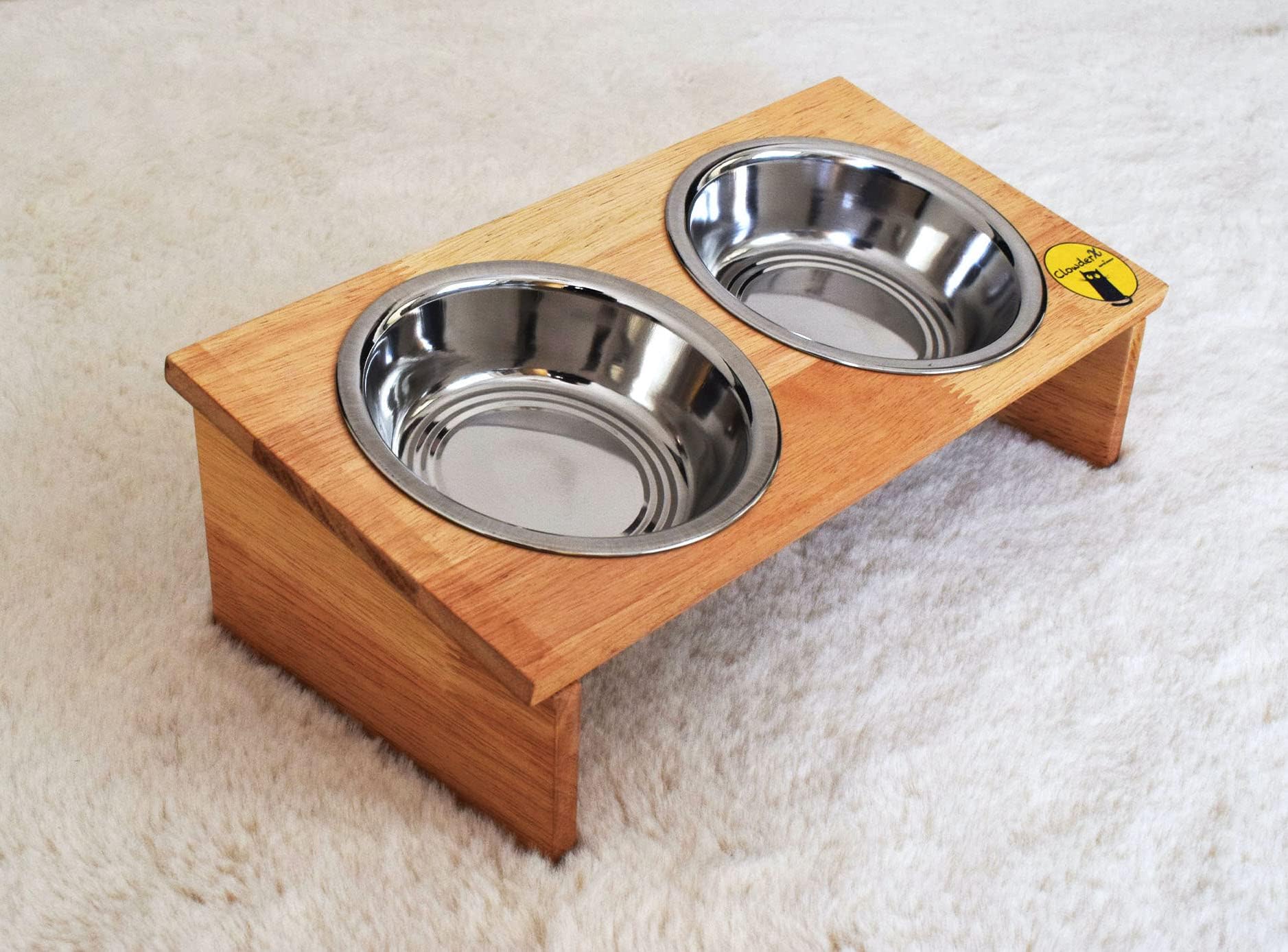 Upsky Dog Bowls Elevated Dog Cat Bowls Double Stainless Steel Pet Bowls