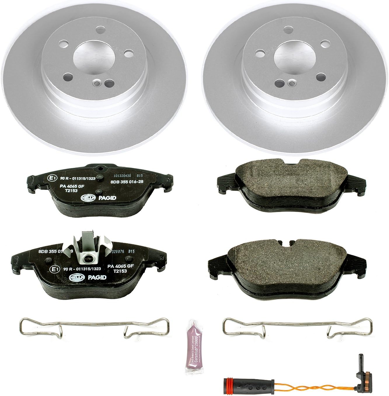 Power Stop ESK6715 Rear Euro-Stop Brake Kit Mercedes and 1 Rear Sensor Wire For Mercedes-Benz GLK250 2013-2015, Mercedes-Benz GLK350 2010-2015 [Model Specific]