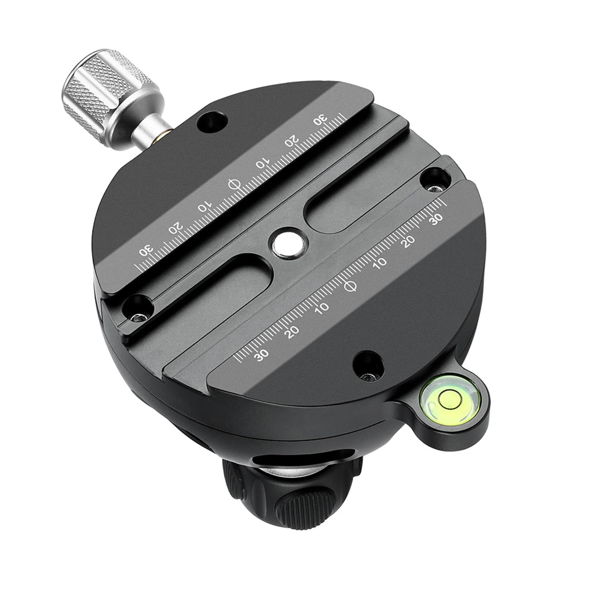 LEOFOTO YB-100MK Adaptateur demi-boule de nivellement 100 mm avec pince compatible Arca/RRS avec niveau à bulle pour bol trépied à poignée moyenne creuse légère