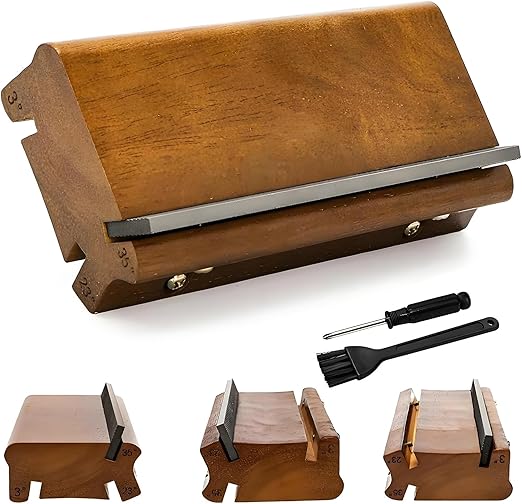 Tosnail 3/23/35 Degree Fret End Beveling File, 3 in 1 Luthier Tools, Guitar Bass Fret Crowning End Dressing for Rounding, Shaping and Deburring Frets Sprouts
