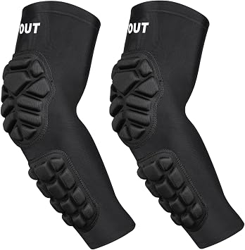 Padded Arm Sleeves Elbow Forearm Crashproof Pads Protection for Football Basketball Volleyball Soccer 2 Pack