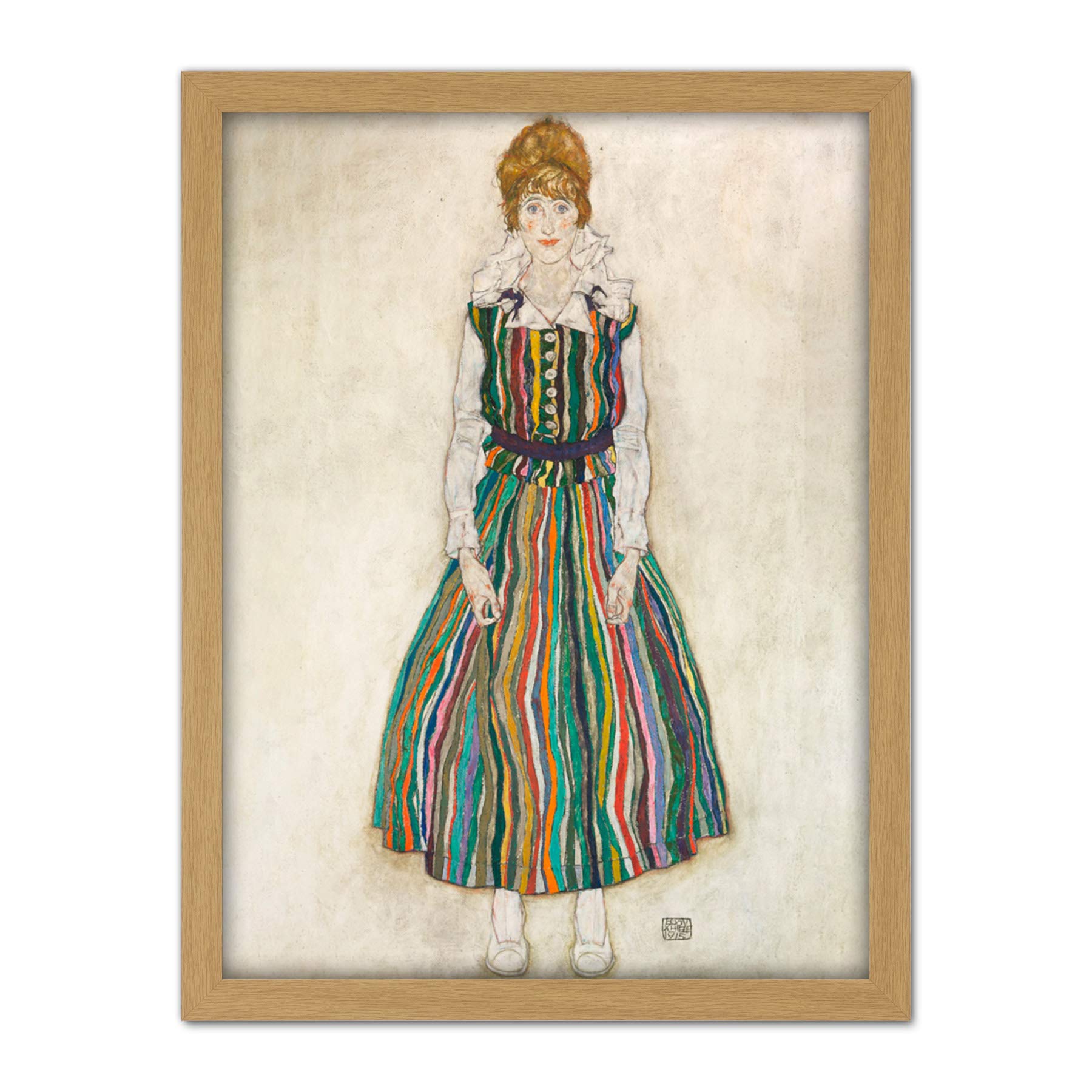 Egon Schiele Portrait Of Edith Large Framed Art Print Poster Wall Decor 18x24