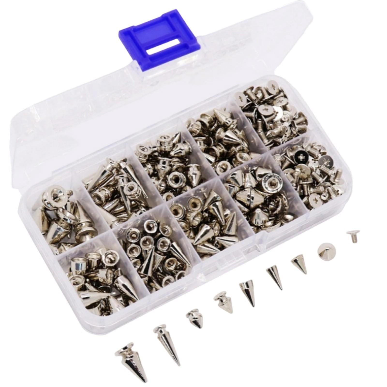 Rgybao 354Pcs Metal Punk Warhead Screw Rivets Studs Leather Belt Head Clothing Rivets Spikes Decor Buckles Punk Studs Set