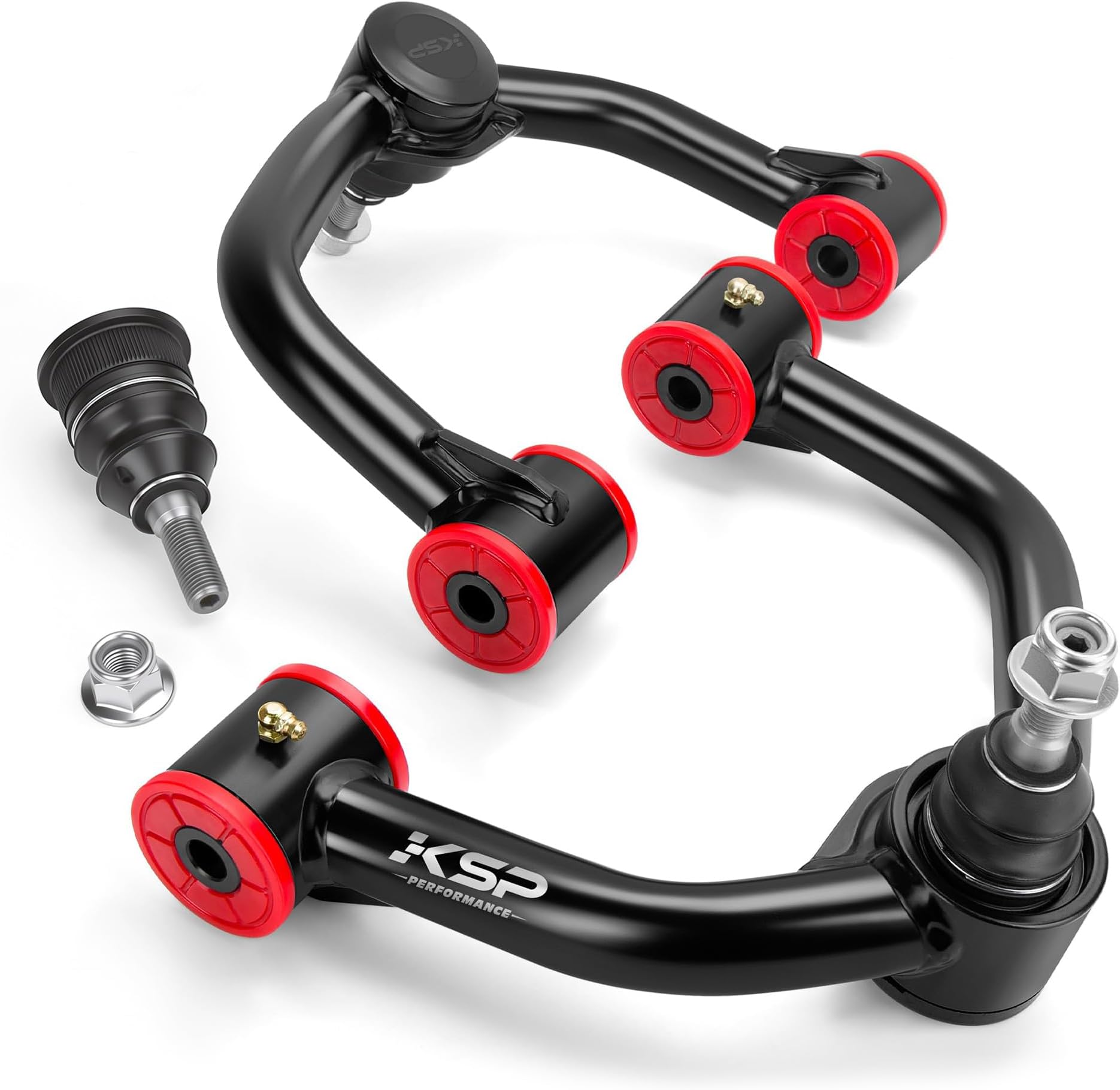 KSP 2-4inch Upper Control Arms Compatible with Ford F-150, Suspension Kits Tubular Black Arms Alignment Lift 2 to 4” for 2004-2020 F150, Replacement Factory/Stock Suspension Arms, 2nd Generation