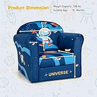 Vista 37 de Costzon Flyman - Sofá para niños, sillón con reposabrazos con patrón, muebles para niños pequeños con construcción de madera resistente, preescolar