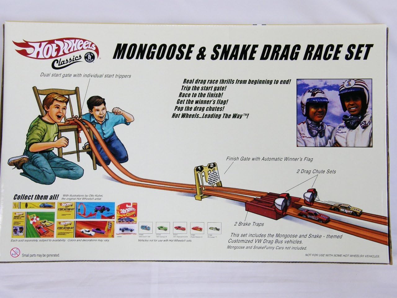 Hot Wheels Snake & Mongoose Drag Race Set with 2 VW Drag Buses Limited Edition 1:64 Scale Collectible Die Cast Car Models