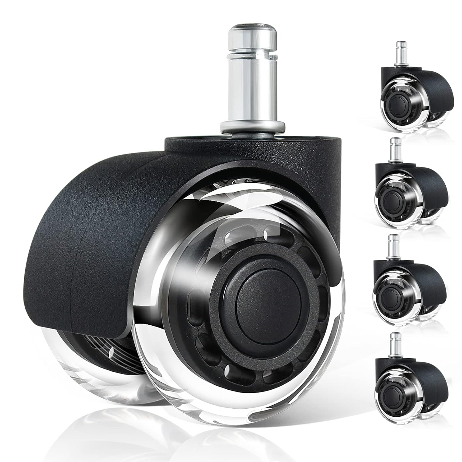 Office Chair Caster Wheels Replacement, 2 Inch Heavy Duty and Quiet Smooth Caster