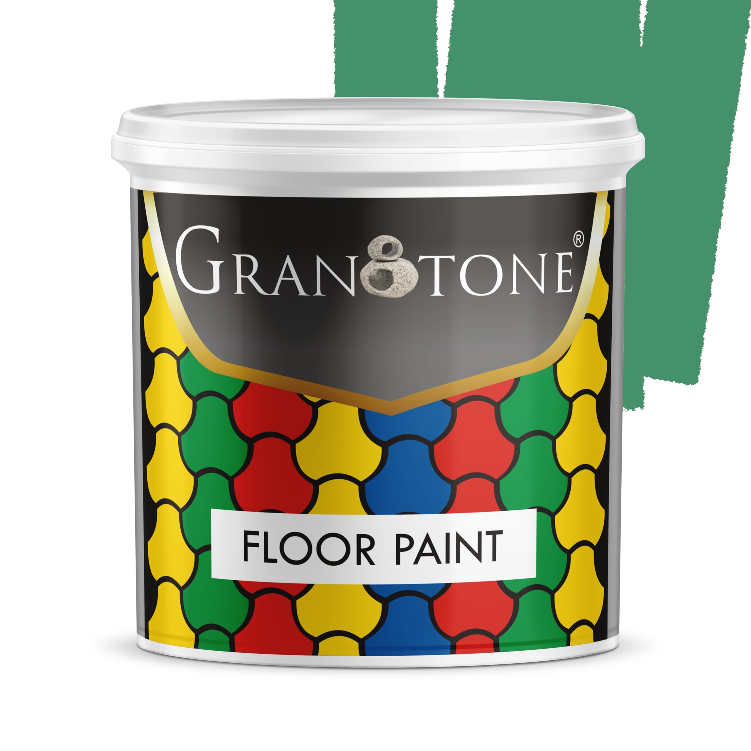 GRANOTONE Floor paint for cement floor and tiles, Polyurethane and Acrylic Polymer Based Concrete Sealer, Anti-Slip, Thick & Durable tile paint 1 L,Dark Green