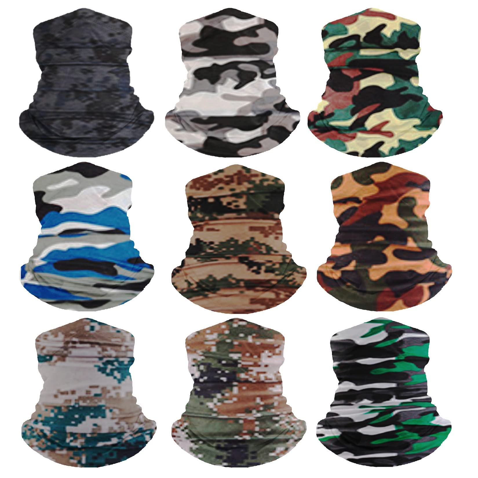 HCMY 12/9/8/6/4 Pack Neck Gaiter for Women Balaclava Tube UV Face Mask Headband Men Ski Cooling Bandanas