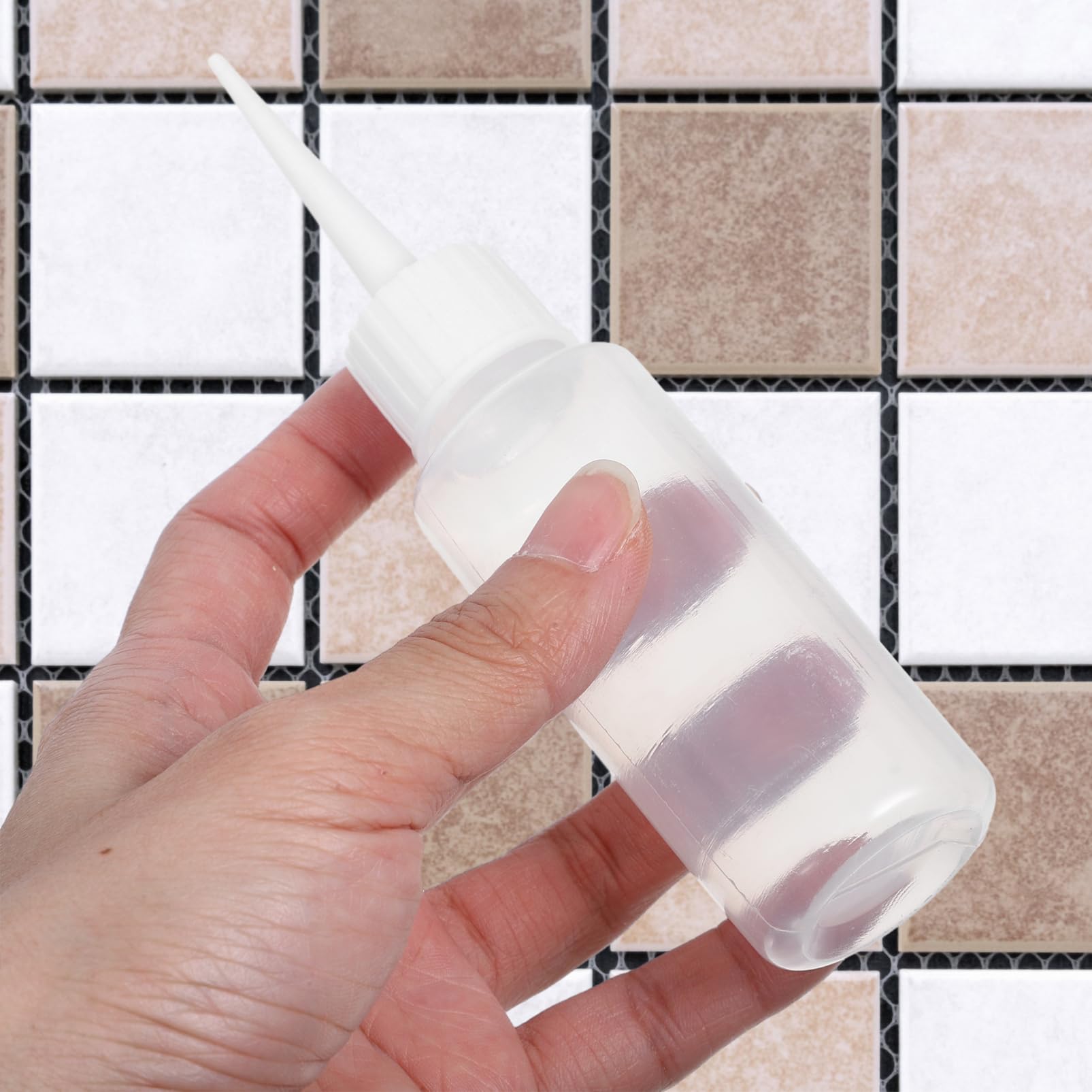 Botellas Dispensadoras de Pegamento de 50ml de Polietileno Blanco, Paquete de 4 Unidades, para Dosificación Precisa en Proyectos DIY y Fábricas