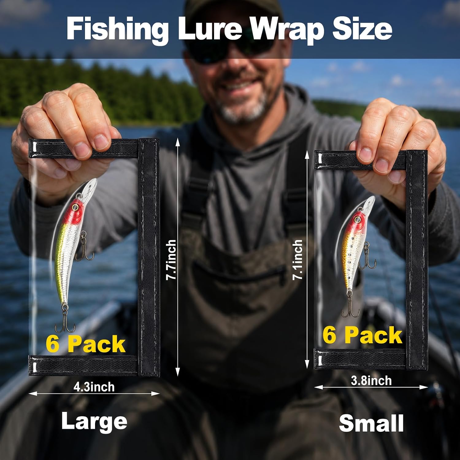 Ziopetru Thick Clear Fishing Lure Wraps with Hook & Loop Closure