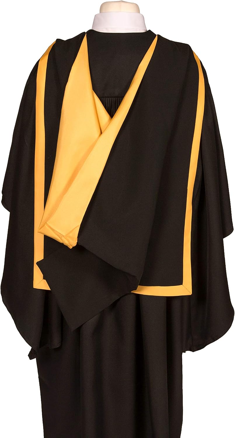 Graduation Attire Academic Hood (Full Shape) (Black with Gold)
